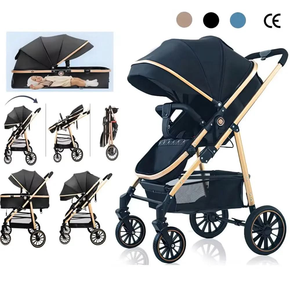Baby Stroller 3 in 1 Easy Folding Multifunctional Stroller Travel Portable Baby Carriage Safety Seat EU Standard Fast Delivery Movebaby