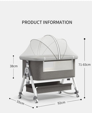 Luxe Baby Wieg – Verstelbaar & Comfortabel | Geschikt voor 0-36 Maanden | Aluminium Frame & Zachte Bekleding Movebaby