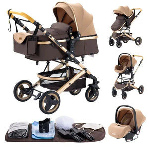 Movebaby™ 3-in-1 Kinderwagen met Autostoel – Luxe & Verstelbaar | Inclusief Accessoires Movebaby