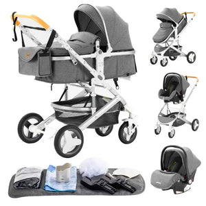 Movebaby™ 3-in-1 Kinderwagen met Autostoel – Luxe & Verstelbaar | Inclusief Accessoires Movebaby