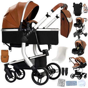 Movebaby™ 518 Kinderwagen 3-in-1 | Lichtgewicht Vierwielige Kinderwagen voor Pasgeborenen Movebaby