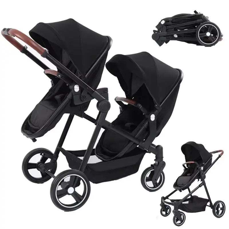 Movebaby™ Duo Kinderwagen 2025 – Dubbele Kinderwagen – Opvouwbaar en Multifunctioneel