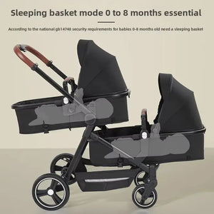 Movebaby™ Duo Kinderwagen 2025 – Dubbele Kinderwagen – Opvouwbaar en Multifunctioneel