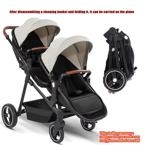 Movebaby™ Duo Kinderwagen 2025 – Dubbele Kinderwagen – Opvouwbaar en Multifunctioneel