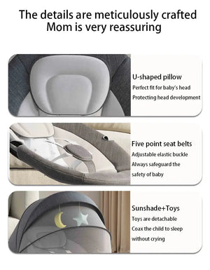 Movebaby™ Elektrische Baby Schommelstoel – Met Afstandsbediening en Muziekfunctie – Tot 15KG Movebaby