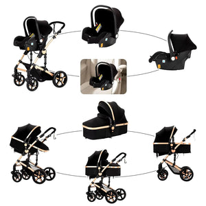 Movebaby™ 588 Kinderwagen 3-in-1 | Lichtgewicht Vierwielige Kinderwagen Movebaby