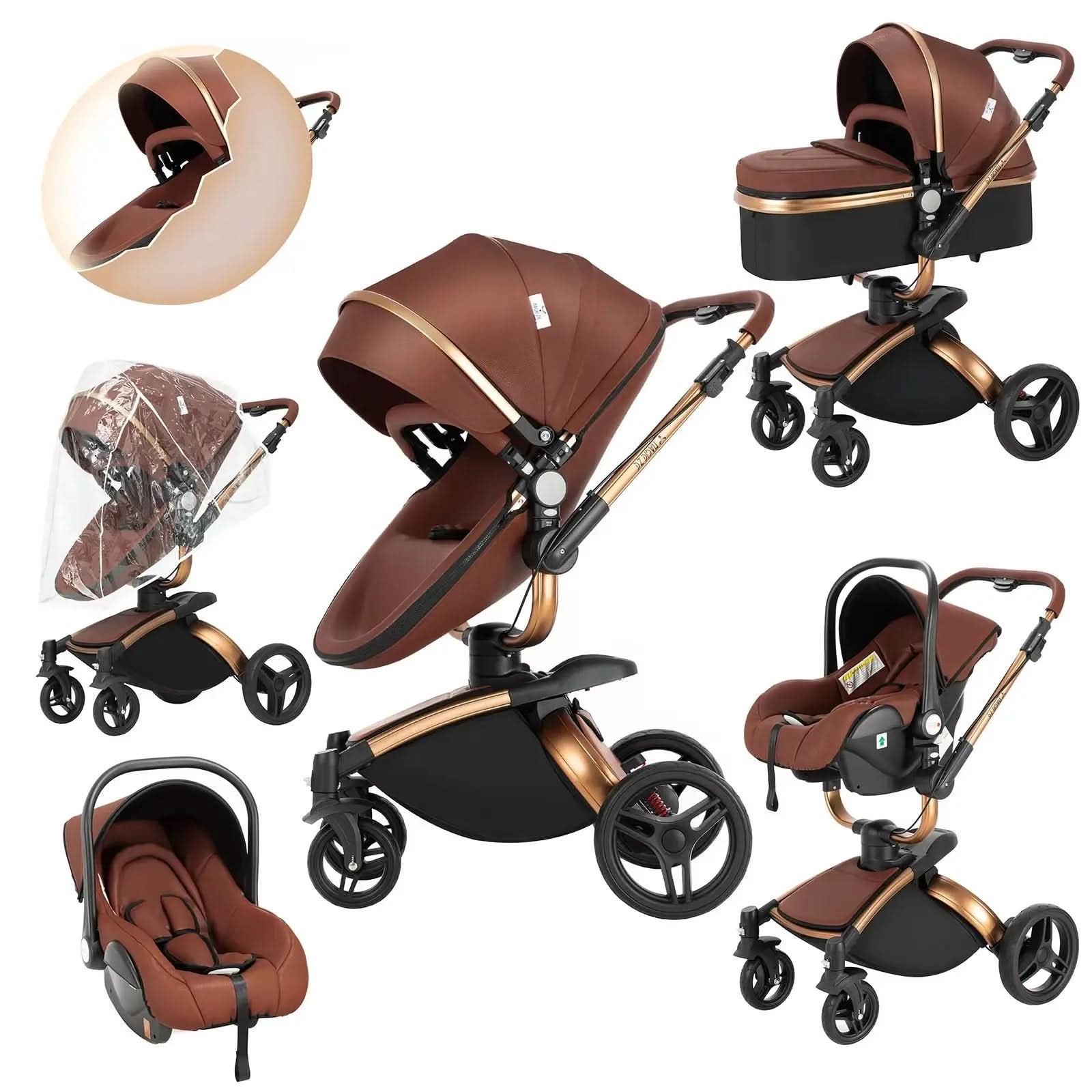Movebaby™ HR-T Kinderwagen 3-in-1 | Vierwielige Kinderwagen voor Baby’s Movebaby