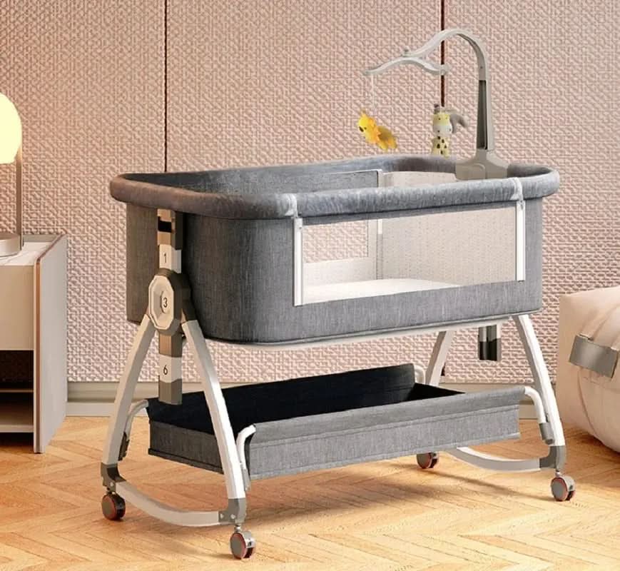 Movebaby™ Luxe Baby Wieg – Verstelbaar & Comfortabel | Geschikt voor 0-36 Maanden | Aluminium Frame & Zachte Bekleding Movebaby