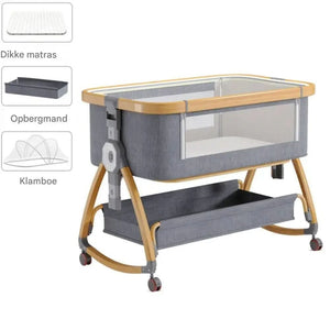 Movebaby™ Luxe Baby Wieg – Verstelbaar & Comfortabel | Geschikt voor 0-36 Maanden | Aluminium Frame & Zachte Bekleding Movebaby