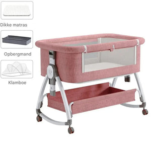 Movebaby™ Luxe Baby Wieg – Verstelbaar & Comfortabel | Geschikt voor 0-36 Maanden | Aluminium Frame & Zachte Bekleding Movebaby