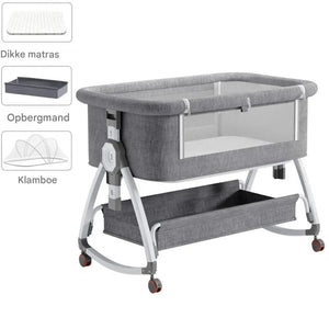 Movebaby™ Luxe Baby Wieg – Verstelbaar & Comfortabel | Geschikt voor 0-36 Maanden | Aluminium Frame & Zachte Bekleding Movebaby