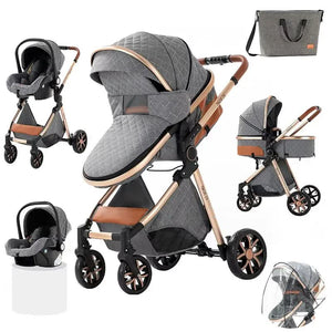 Movebaby™ V9 Kinderwagen 3-in-1 | Lichtgewicht Vierwielige Kinderwagen voor Pasgeborenen Movebaby