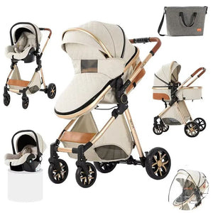 Movebaby™ V9 Kinderwagen 3-in-1 | Lichtgewicht Vierwielige Kinderwagen voor Pasgeborenen Movebaby