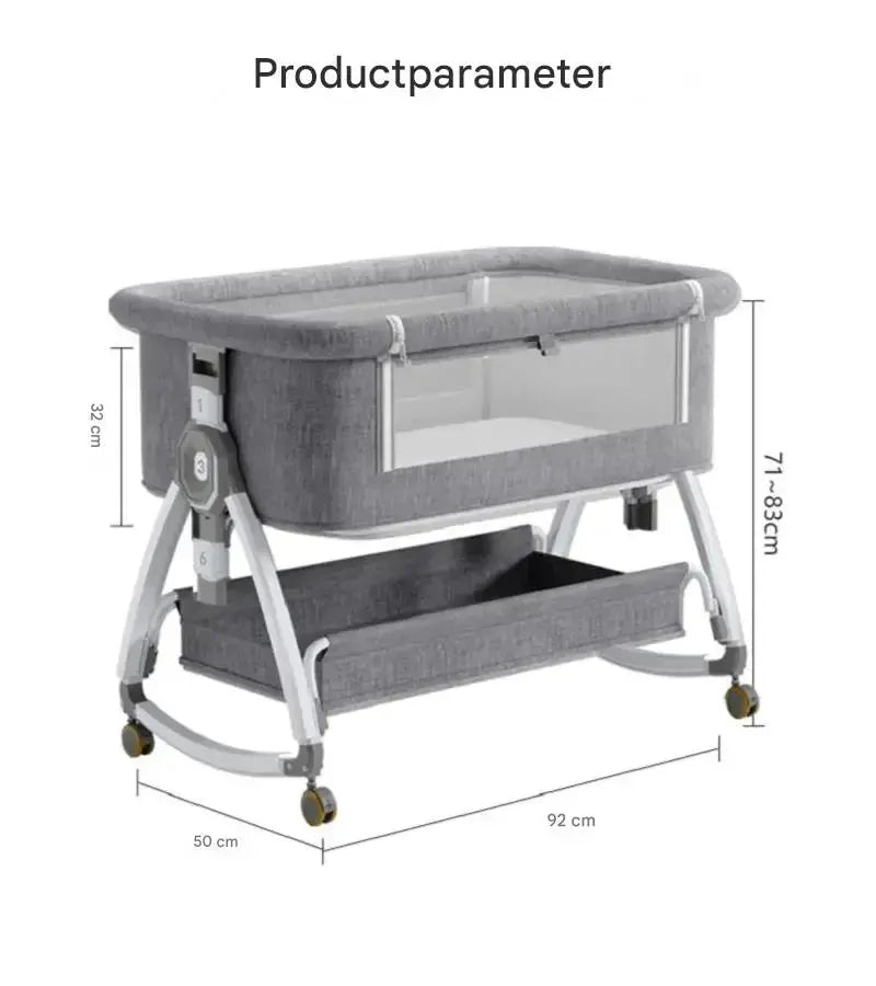 Movebaby™ Luxe Baby Wieg – Verstelbaar & Comfortabel | Geschikt voor 0-36 Maanden | Aluminium Frame & Zachte Bekleding Movebaby