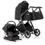 Movebaby™ 3-in-1 Kinderwagen Set met ISOFIX Base – Compact Opvouwbaar met Autostoel – Geschikt vanaf Geboorte Movebaby