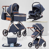 Movebaby™ 3 in 1 Kinderwagen met Autostoel & ISOFIX Base