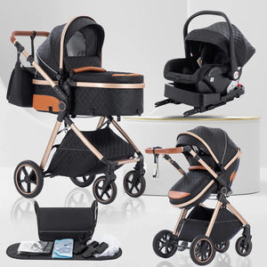 Movebaby™ 3 in 1 Kinderwagen met Autostoel & ISOFIX Base