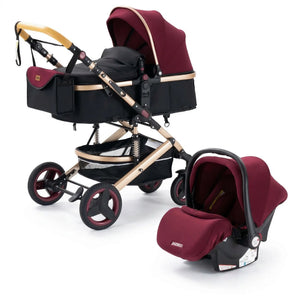 Movebaby™ 3-in-1 Kinderwagen met Autostoel – Luxe & Verstelbaar | Inclusief 9 Accessoires Movebaby