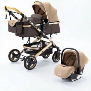 Movebaby™ 3-in-1 Kinderwagen met Autostoel – Luxe & Verstelbaar | Inclusief 9 Accessoires Movebaby