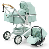 Movebaby™ 3-in-1 Kinderwagen met Autostoel – Luxe & Verstelbaar | Inclusief 9 Accessoires Movebaby