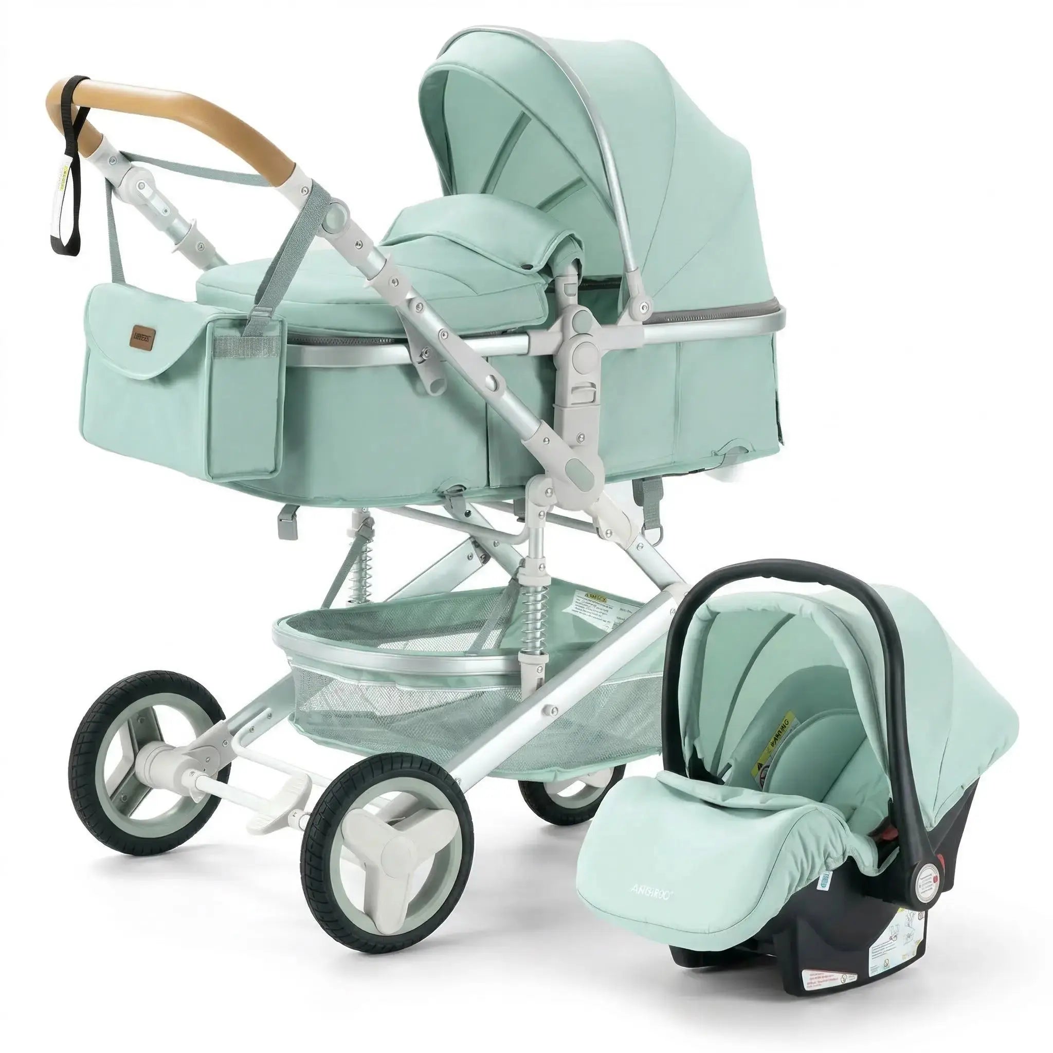 Movebaby™ 3-in-1 Kinderwagen met Autostoel – Luxe & Verstelbaar | Inclusief 9 Accessoires Movebaby