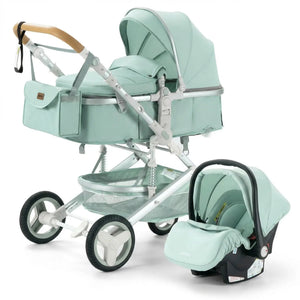 Movebaby™ 3-in-1 Kinderwagen met Autostoel – Luxe & Verstelbaar | Inclusief 9 Accessoires Movebaby