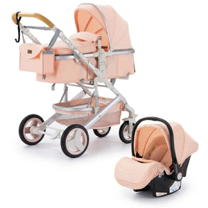 Movebaby™ 3-in-1 Kinderwagen met Autostoel – Luxe & Verstelbaar | Inclusief 9 Accessoires Movebaby