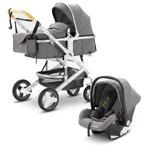 Movebaby™ 3-in-1 Kinderwagen met Autostoel – Luxe & Verstelbaar | Inclusief 9 Accessoires Movebaby