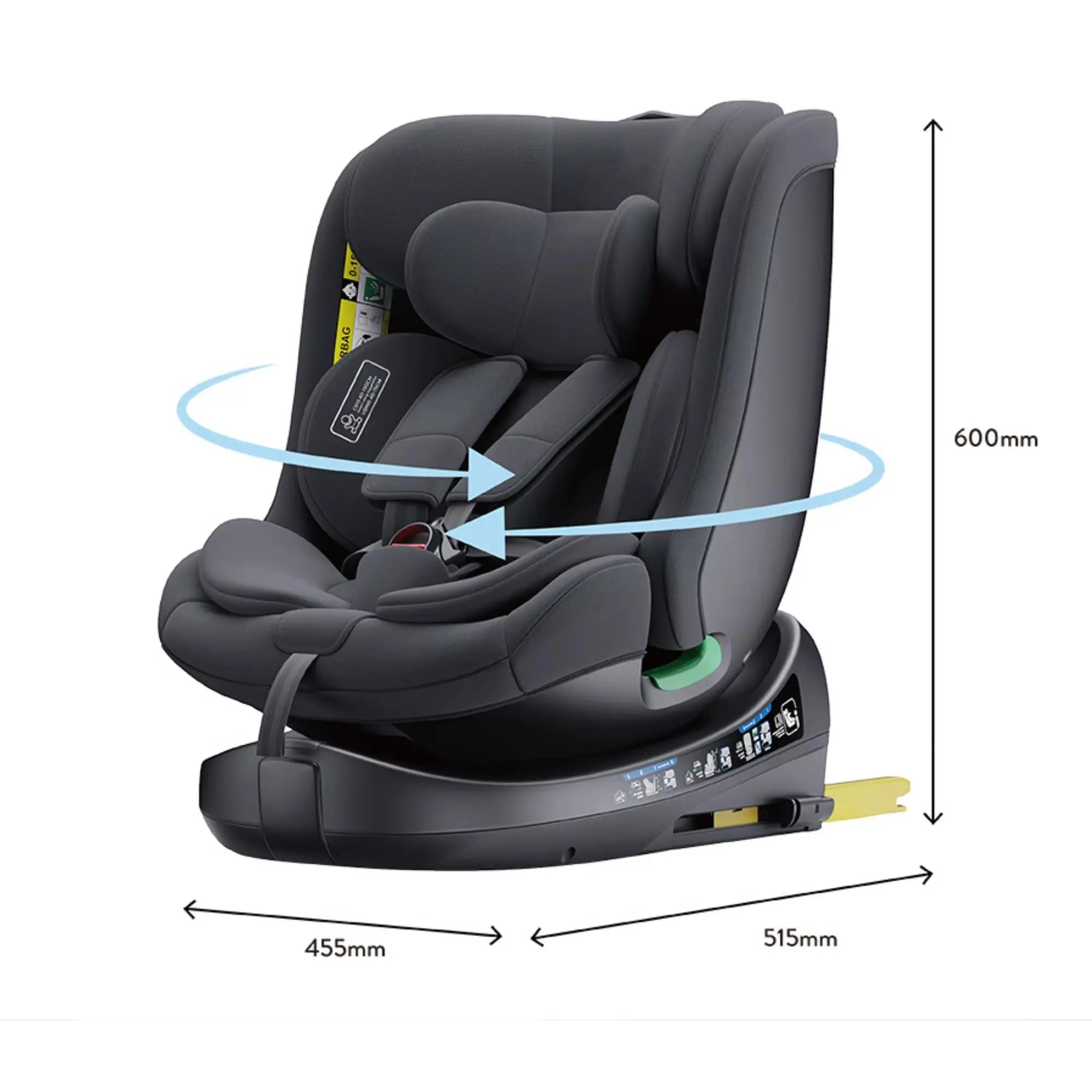 Movebaby™ 360° Draaibare Autostoel met ISOFIX – ECE R129 – 0-36KG (0-12 Jaar)
