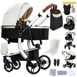 Movebaby™ 518 Kinderwagen 3-in-1 | Lichtgewicht Vierwielige Kinderwagen voor Pasgeborenen Movebaby