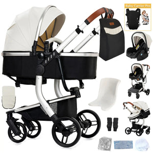 Movebaby™ 518 Kinderwagen 3-in-1 | Lichtgewicht Vierwielige Kinderwagen voor Pasgeborenen Movebaby