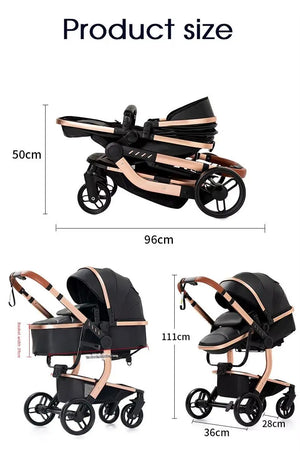 Movebaby™ 518 Kinderwagen 3-in-1 | Lichtgewicht Vierwielige Kinderwagen voor Pasgeborenen Movebaby