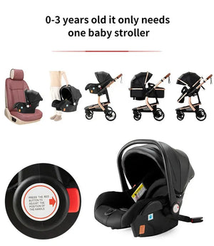 Movebaby™ 518 Kinderwagen 3-in-1 | Lichtgewicht Vierwielige Kinderwagen voor Pasgeborenen Movebaby