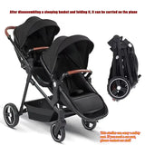 Movebaby™ Duo Kinderwagen 2025 – Dubbele Kinderwagen – Opvouwbaar en Multifunctioneel