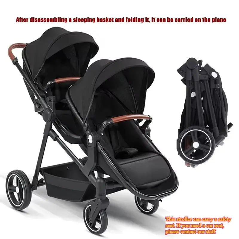 Movebaby™ Duo Kinderwagen 2025 – Dubbele Kinderwagen – Opvouwbaar en Multifunctioneel