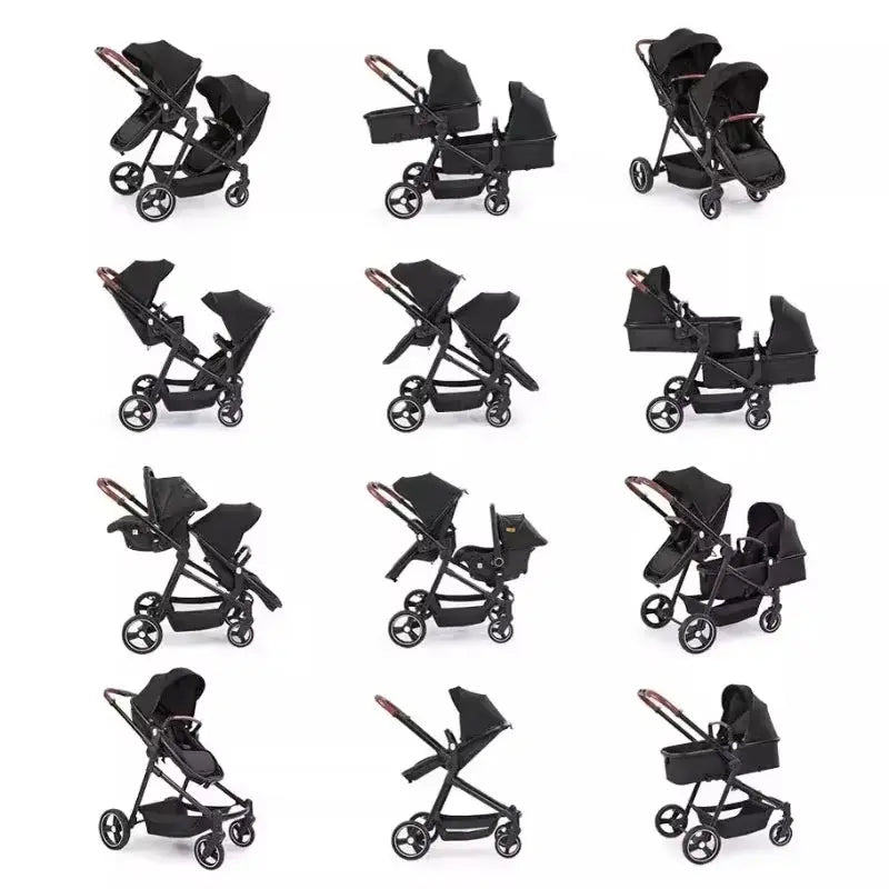 Movebaby™ Duo Kinderwagen 2025 – Dubbele Kinderwagen – Opvouwbaar en Multifunctioneel