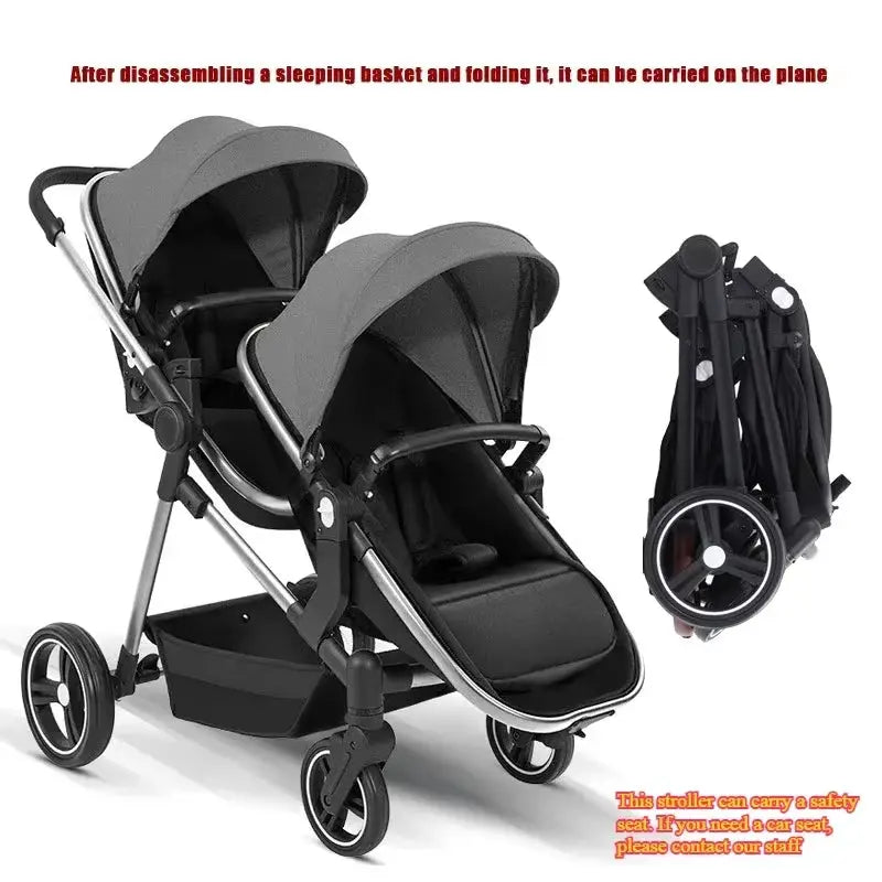 Movebaby™ Duo Kinderwagen 2025 – Dubbele Kinderwagen – Opvouwbaar en Multifunctioneel