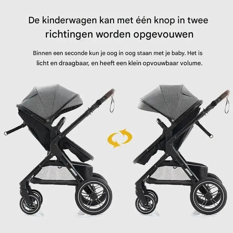 Movebaby™ Luxe 3-in-1 Kinderwagen – Compleet met Accessoires | Verstelbaar, Inklapbaar &amp; Geschikt vanaf Geboorte Movebaby