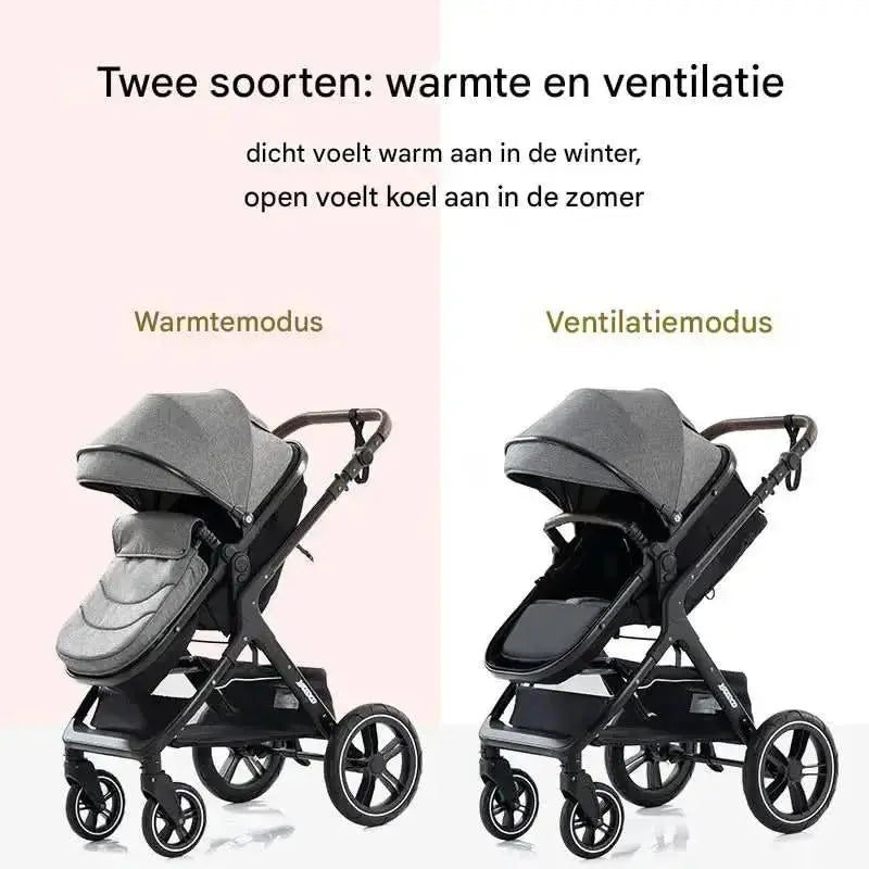 Movebaby™ Luxe 3-in-1 Kinderwagen – Compleet met Accessoires | Verstelbaar, Inklapbaar &amp; Geschikt vanaf Geboorte Movebaby