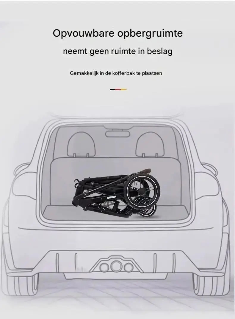 Movebaby™ Luxe 3-in-1 Kinderwagen – Compleet met Accessoires | Verstelbaar, Inklapbaar &amp; Geschikt vanaf Geboorte Movebaby