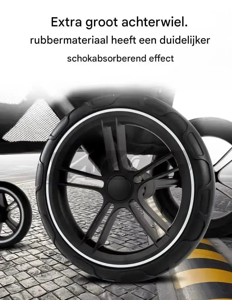 Movebaby™ Luxe 3-in-1 Kinderwagen – Compleet met Accessoires | Verstelbaar, Inklapbaar &amp; Geschikt vanaf Geboorte Movebaby