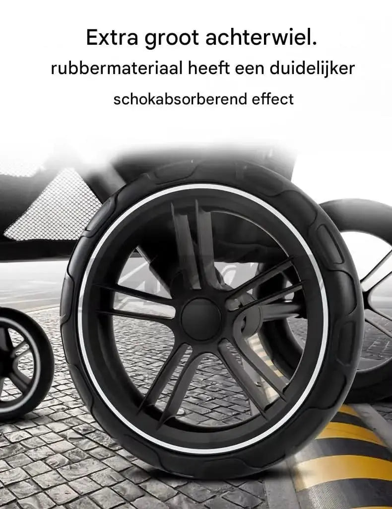 Movebaby™ Luxe 3-in-1 Kinderwagen – Compleet met Accessoires | Verstelbaar, Inklapbaar &amp; Geschikt vanaf Geboorte Movebaby