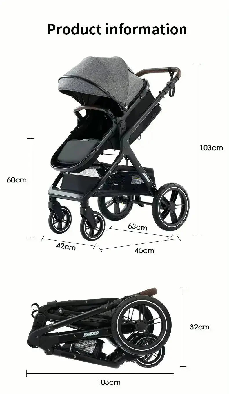 Movebaby™ Luxe 3-in-1 Kinderwagen – Compleet met Accessoires | Verstelbaar, Inklapbaar & Geschikt vanaf Geboorte Movebaby