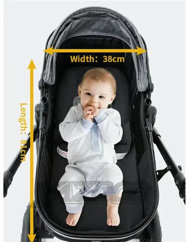 Movebaby™ Luxe 3-in-1 Kinderwagen – Compleet met 9 Accessoires | Verstelbaar, Inklapbaar & Geschikt vanaf Geboorte Movebaby