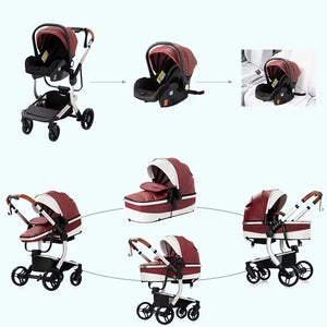 Movebaby™ 518 Kinderwagen 3-in-1 | Lichtgewicht Vierwielige Kinderwagen voor Pasgeborenen Movebaby