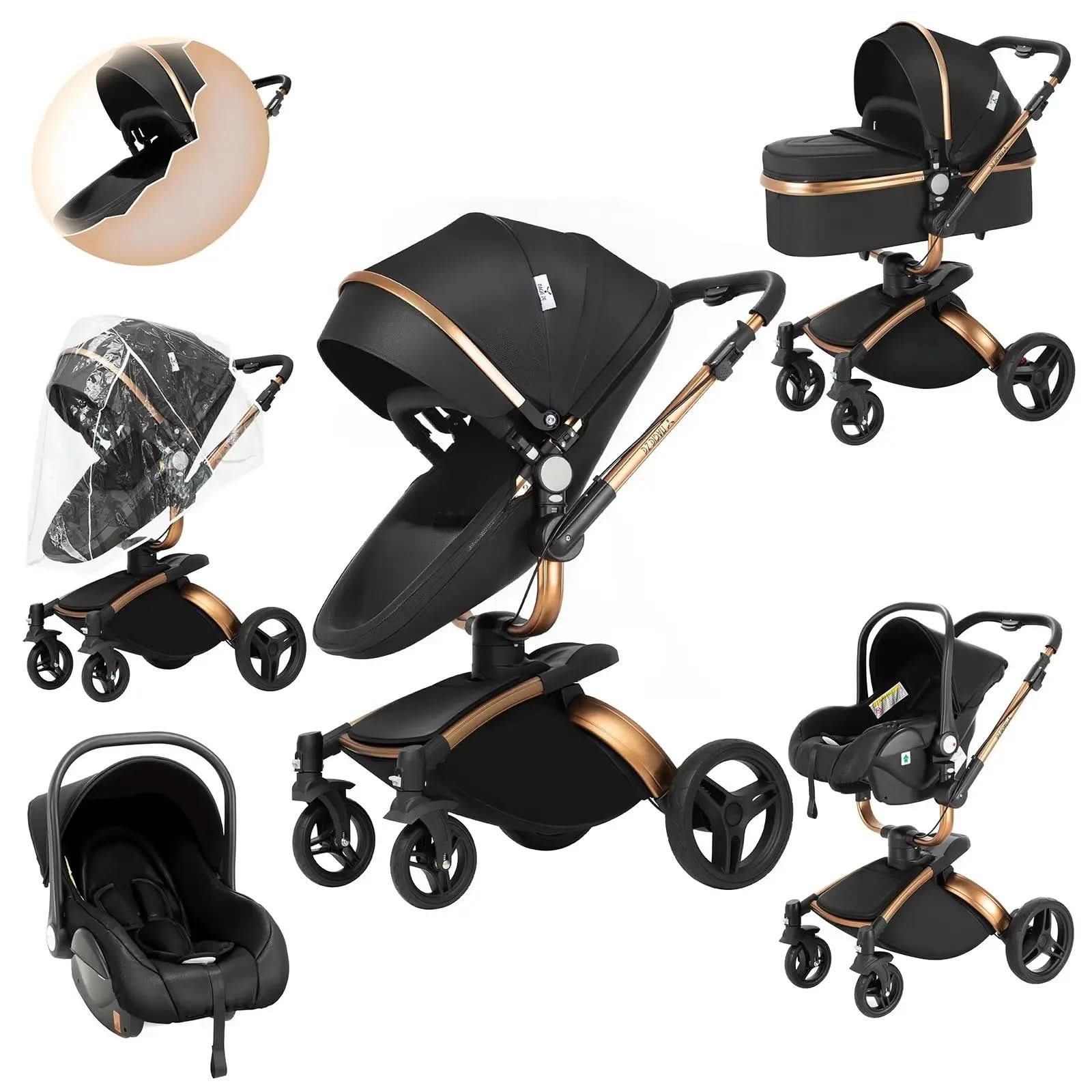 Movebaby™ HR-T 3-in-1 Stroller Four-Wheel Stroller for Babies