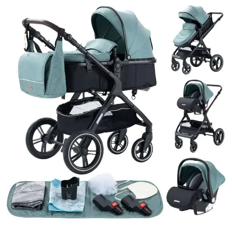 Movebaby™ Luxe 3-in-1 Kinderwagen – Compleet met Accessoires | Verstelbaar, Inklapbaar & Geschikt vanaf Geboorte Movebaby