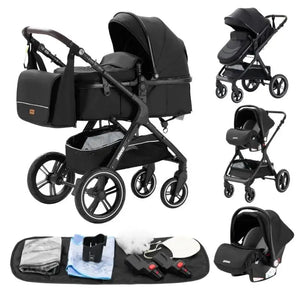 Movebaby™ Luxe 3-in-1 Kinderwagen – Compleet met Accessoires | Verstelbaar, Inklapbaar &amp; Geschikt vanaf Geboorte Movebaby