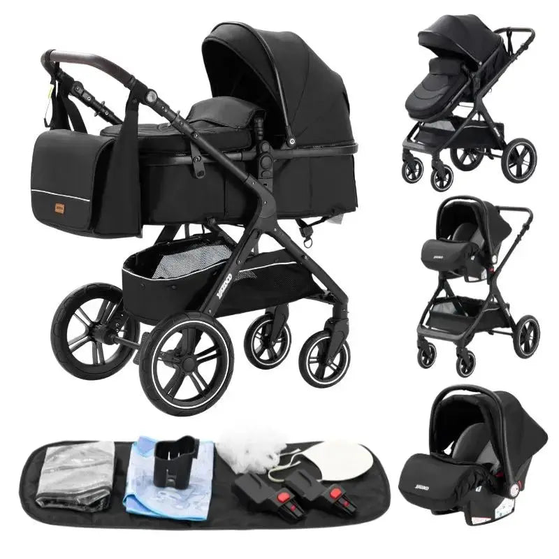 Movebaby™ Luxe 3-in-1 Kinderwagen – Compleet met Accessoires | Verstelbaar, Inklapbaar &amp; Geschikt vanaf Geboorte Movebaby