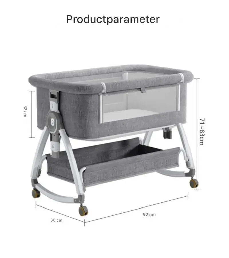 Movebaby™ Luxe Baby Wieg – Verstelbaar & Comfortabel | Geschikt voor 0-36 Maanden | Aluminium Frame & Zachte Bekleding Movebaby